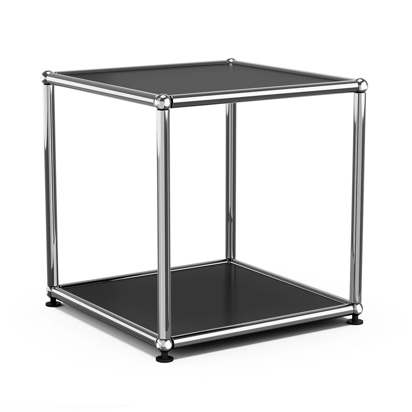 Modern Minimalist Side End Table Chrome Metal Frame Coffee Table Modular Open Cube Shelf Accent Furniture For Living Room Office