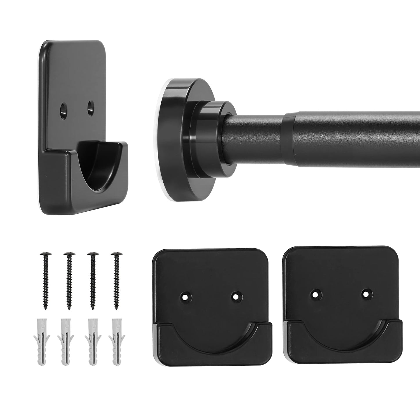 Shower Curtain Rod with Holders 28-76 In Adjustable Spring Tension Stainless Steel Telescoping Rod for Bathroom Closet