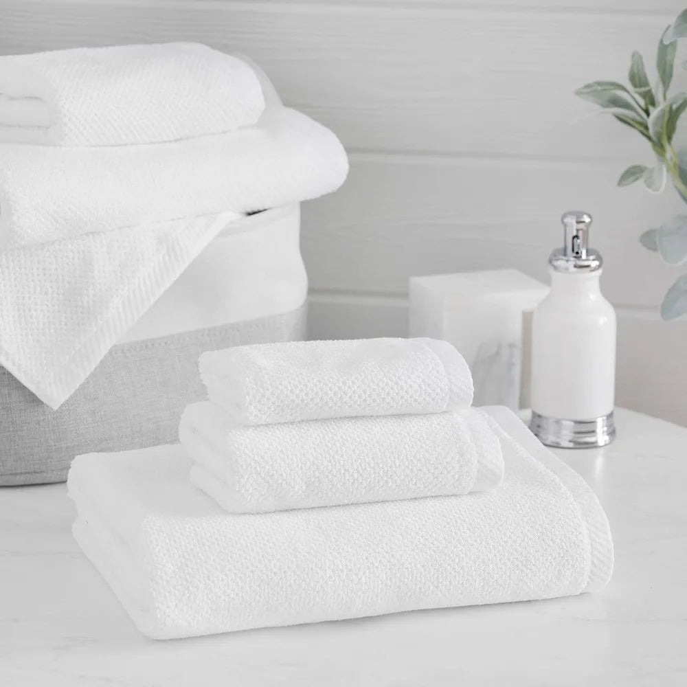 Franklin 100% Cotton Popcorn Textured Towel Set - 6 Piece 600 GSM, Soft & Plush, 2 Bath Towels, 2