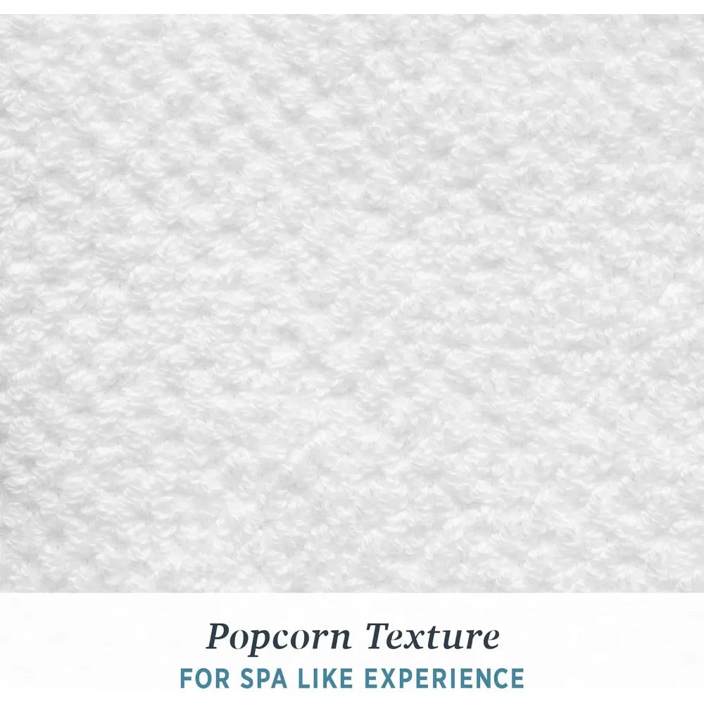 Franklin 100% Cotton Popcorn Textured Towel Set - 6 Piece 600 GSM, Soft & Plush, 2 Bath Towels, 2