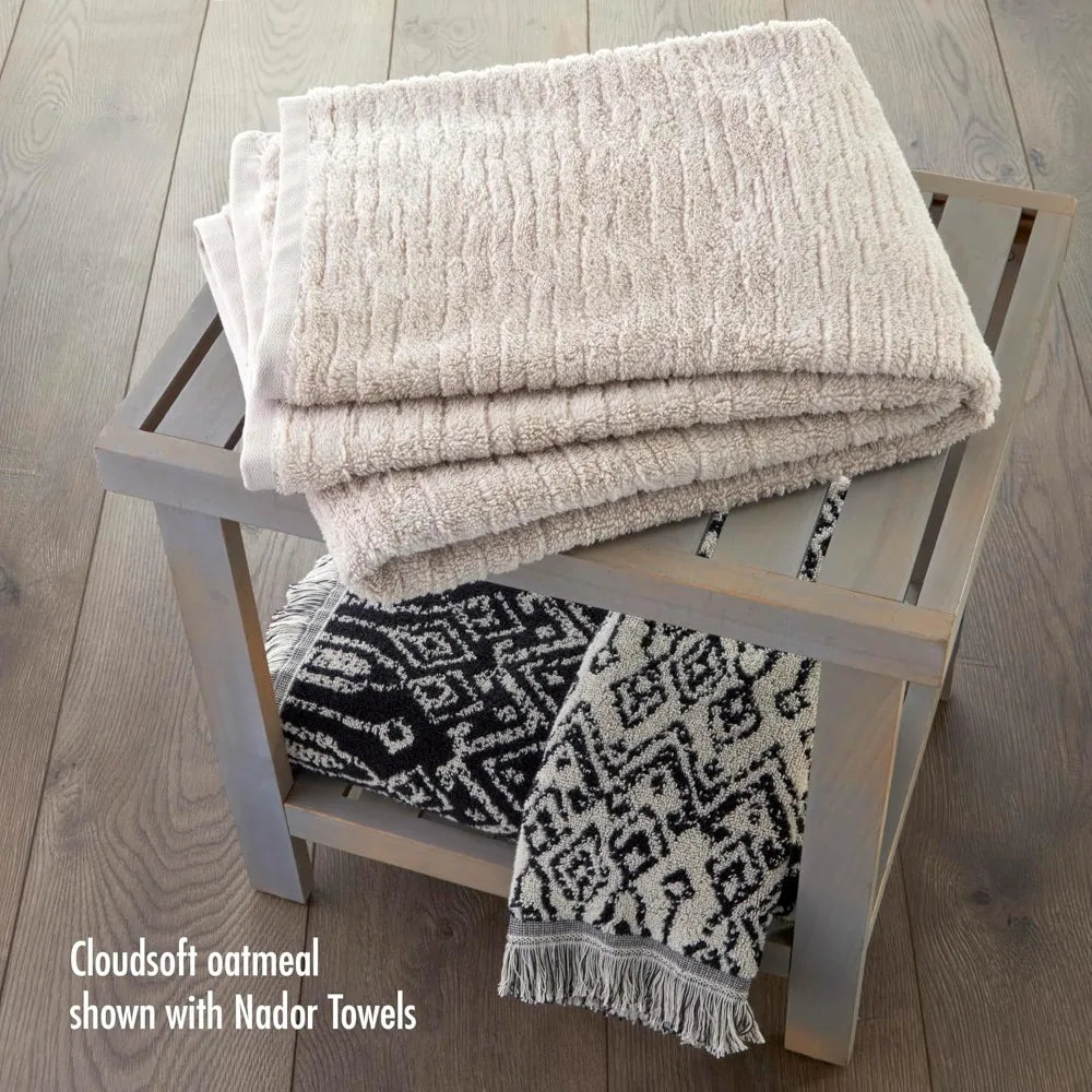 CloudSoft 100% Cotton Luxury 6-Piece Towel Set, 600 GSM, Ultra Plush & Absorbent - 2 Bath Towels, 2