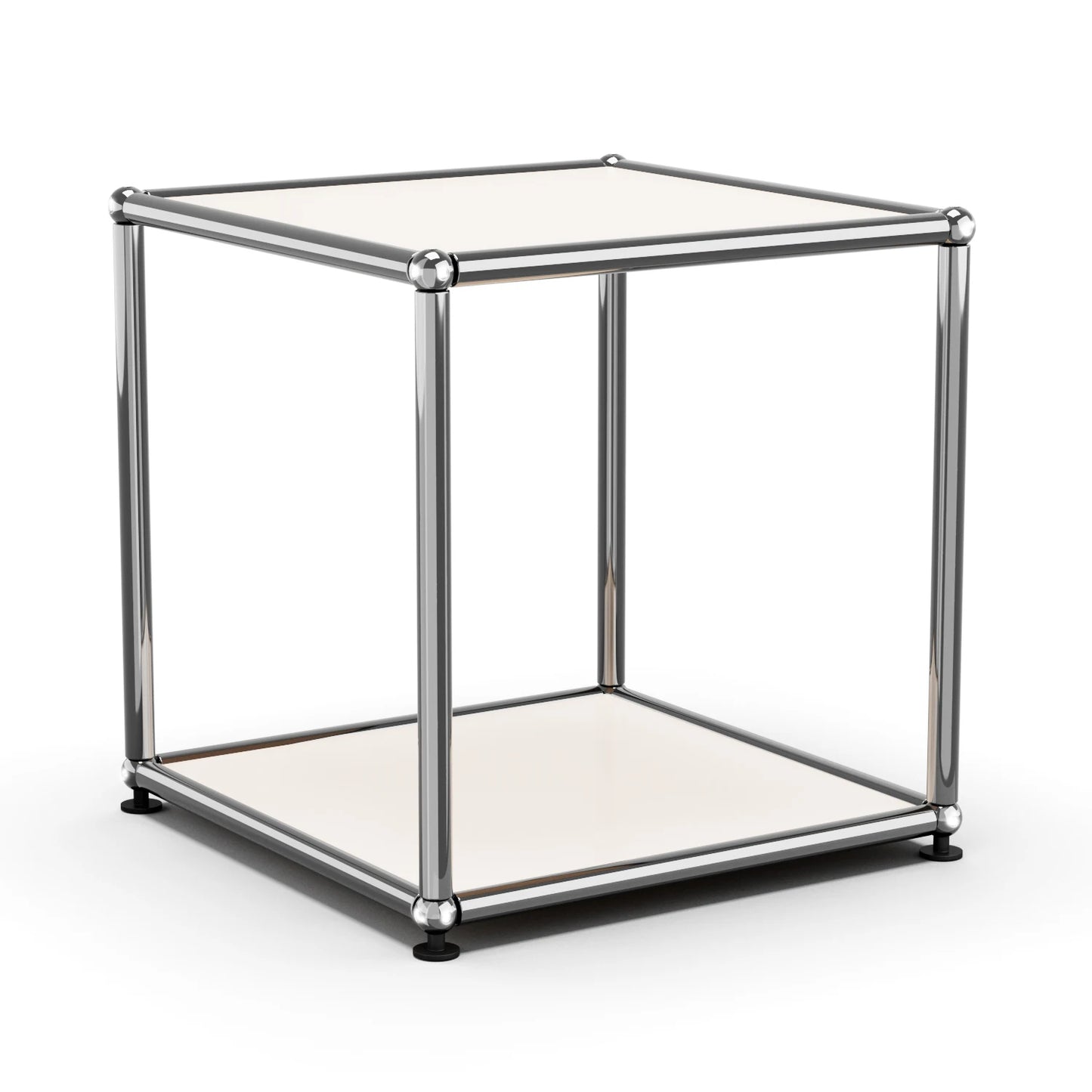 Modern Minimalist Side End Table Chrome Metal Frame Coffee Table Modular Open Cube Shelf Accent Furniture For Living Room Office