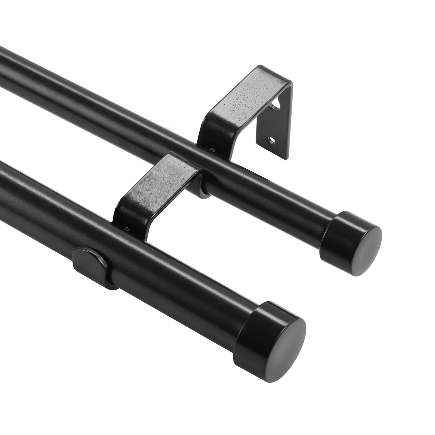 1 Inch Double Curtain Rods 36-72/74-144 Inches Rods for Windows 24-68/69-140 Inches Telescoping Dual Curtain Rod