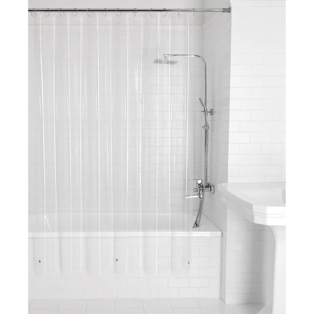 Light Weight PEVA Shower Curtain Liner Waterproof Bathroom Curtain 70 x 71 Inches Clear Translucent