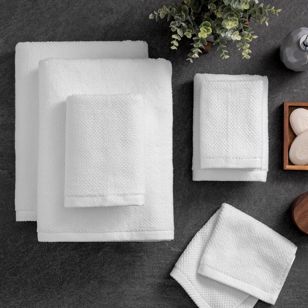 Franklin 100% Cotton Popcorn Textured Towel Set - 6 Piece 600 GSM, Soft & Plush, 2 Bath Towels, 2