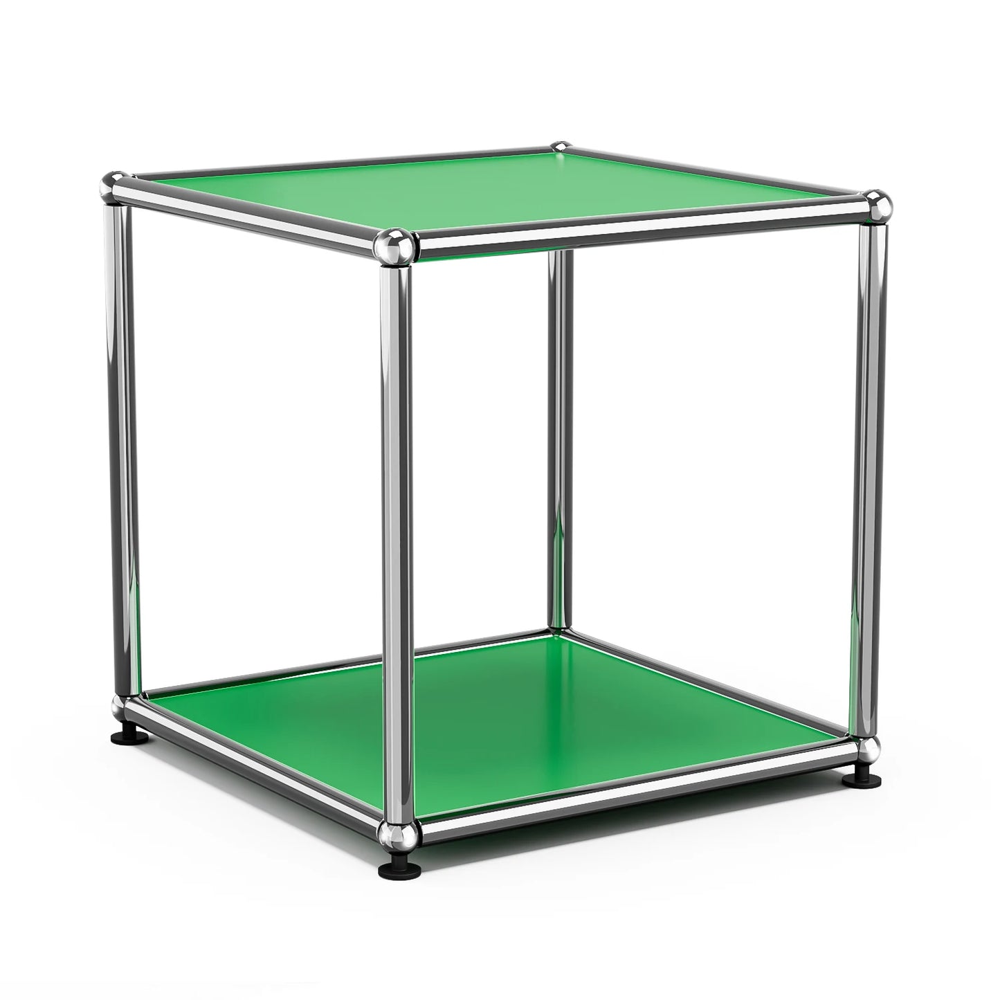 Modern Minimalist Side End Table Chrome Metal Frame Coffee Table Modular Open Cube Shelf Accent Furniture For Living Room Office