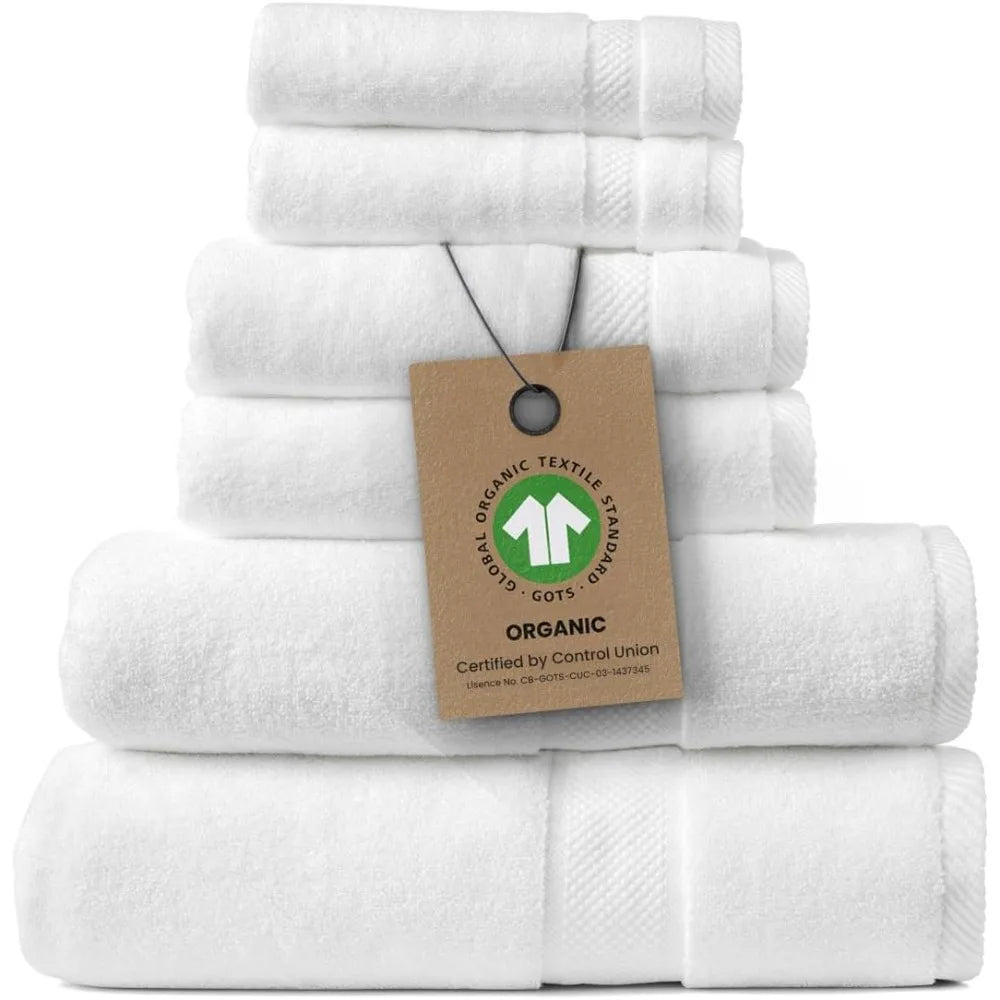 100% Organic Zero-Cotton Towels - GOTS Certified Luxury Bath Towels - Ultra Soft & Plush 700GSM Long