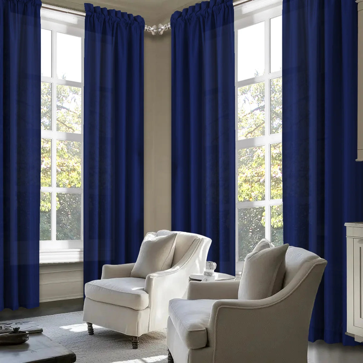 4pcs Light Filtering Curtains - Elegant Colour Fade-Resistant Polyester with Rod Pocket Design, Perfect for Living Room, Bedroom