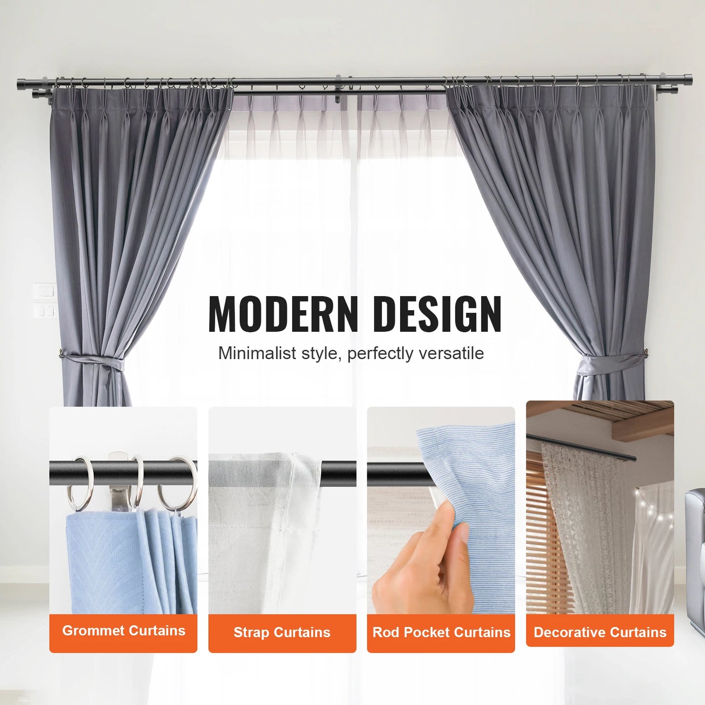 1 Inch Double Curtain Rods 36-72/74-144 Inches Rods for Windows 24-68/69-140 Inches Telescoping Dual Curtain Rod