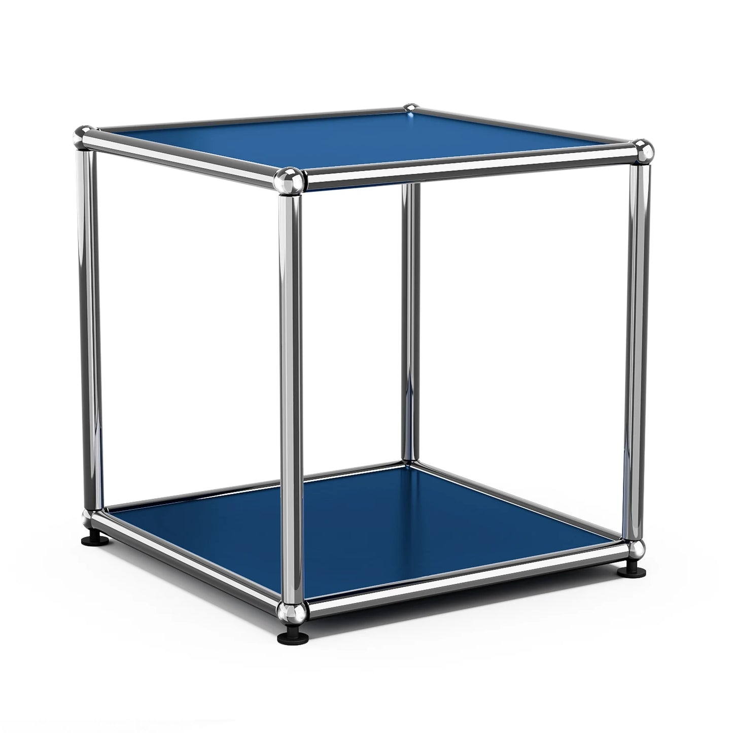 Modern Minimalist Side End Table Chrome Metal Frame Coffee Table Modular Open Cube Shelf Accent Furniture For Living Room Office